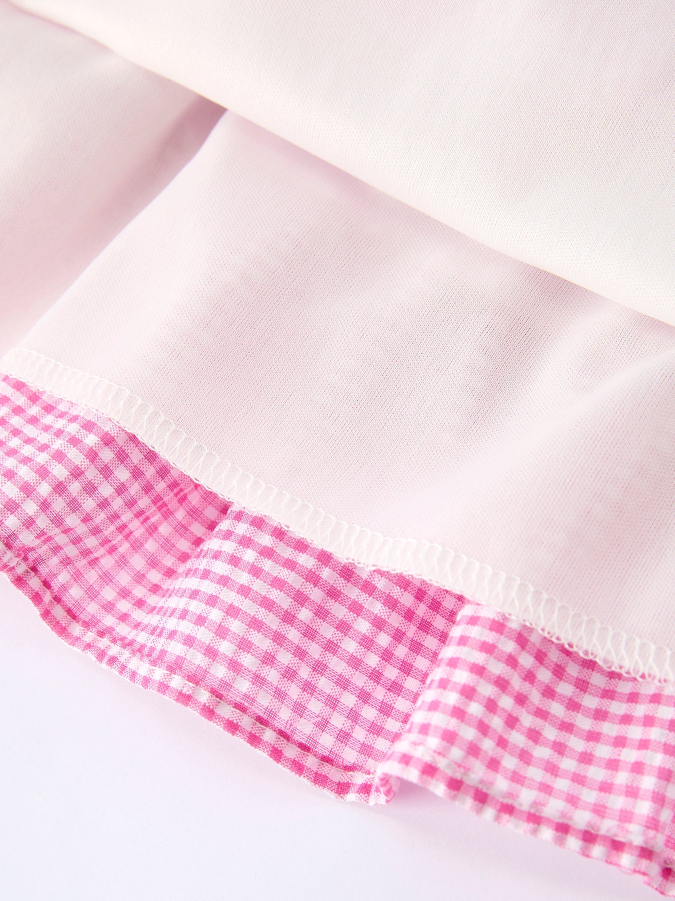 Colorblock Gingham Girls Ruffle Dress - 100%cotton