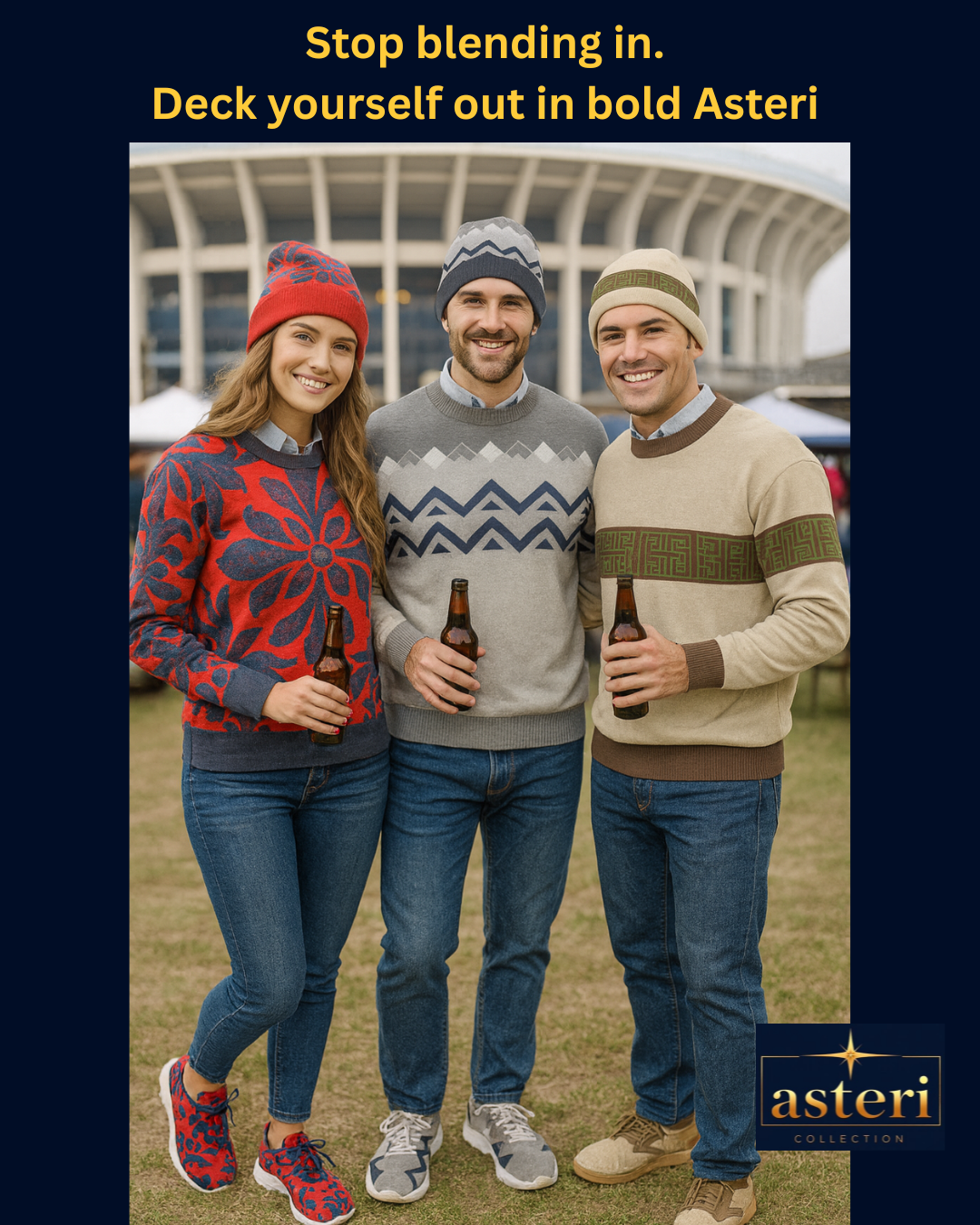 Relaxed fit knitted crew neck sweater - Italian Christmas