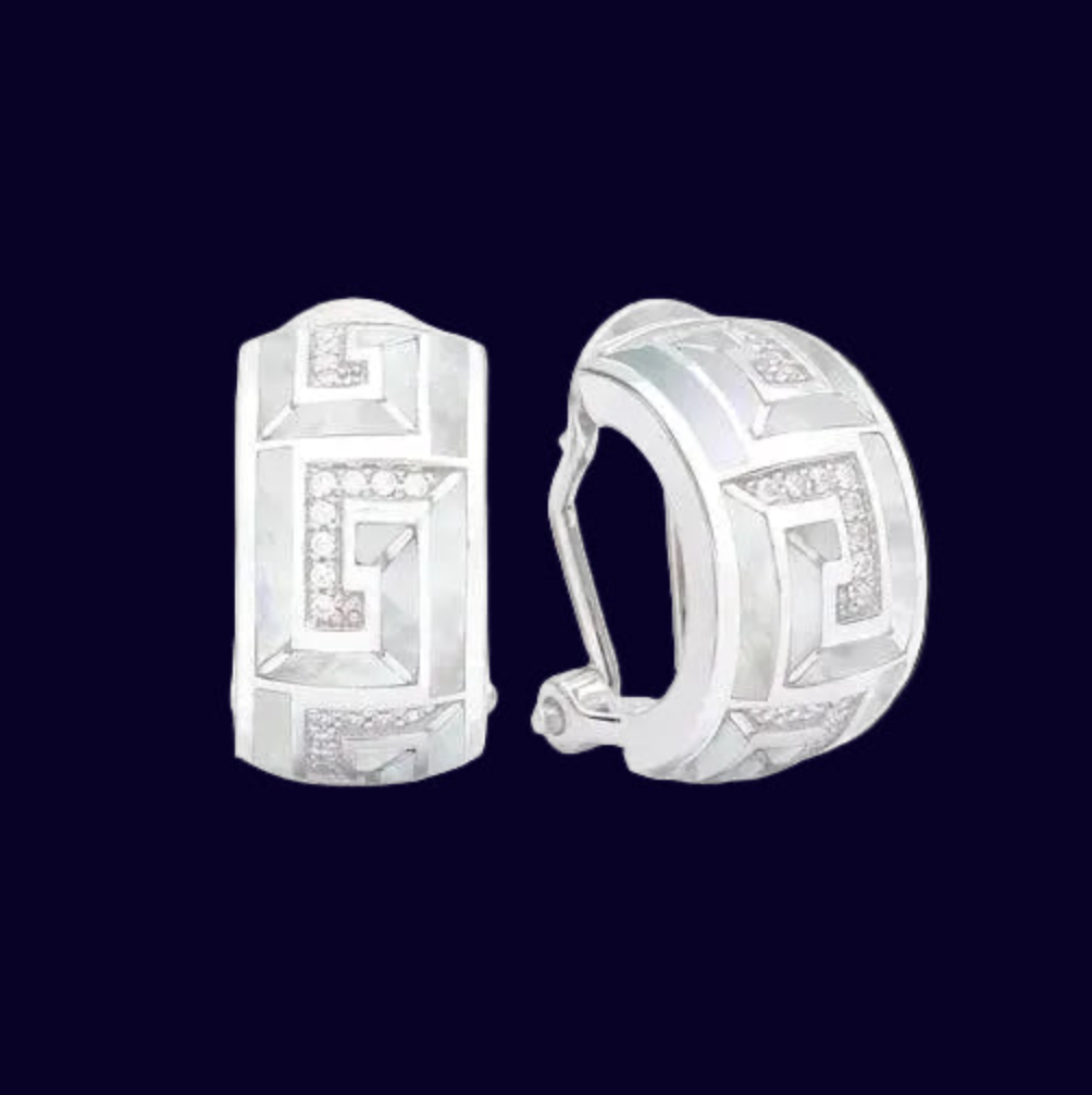 Greek Key Earrings - by Belle Étoile