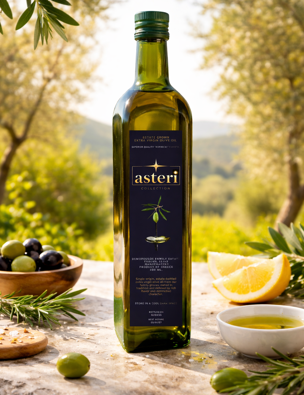 Single-origin Greek Koroneiki extra virgin olive oil from the Peloponnese