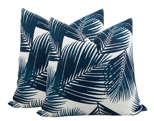 Yucca Pillow Cover in Blue, Indoor Outdoor Pillows