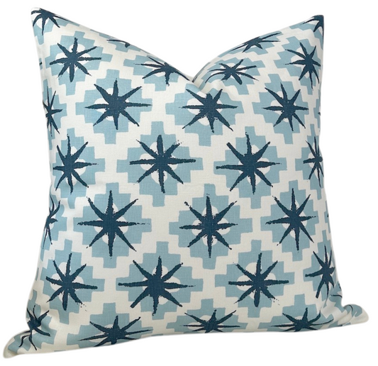 Starburst Pillow Cover in North Blue/Blue
