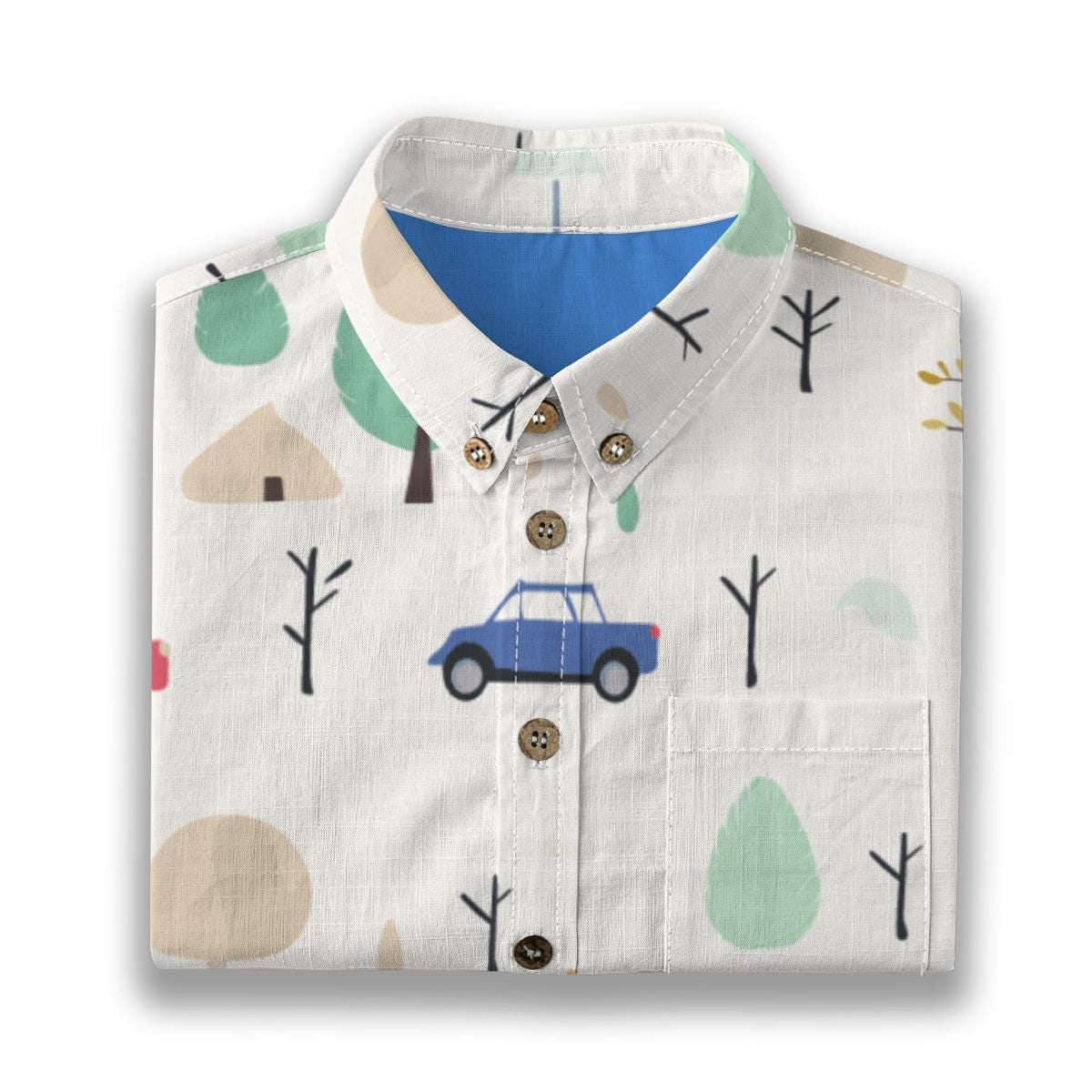Kid's Shirt With Pocket - "Car Tree"