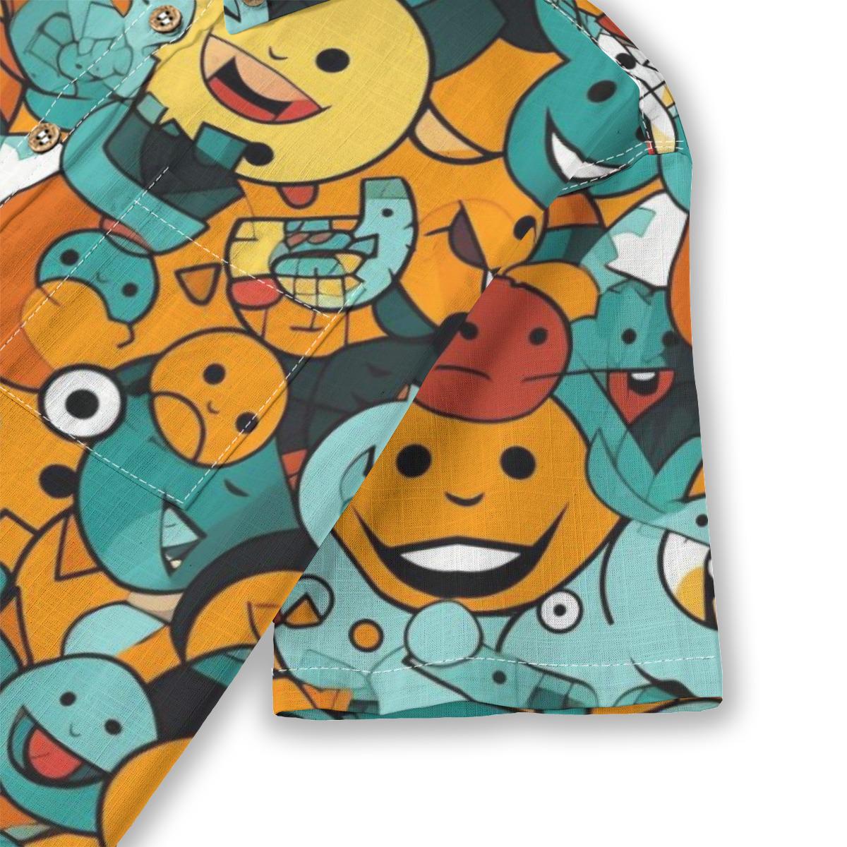 Kid's Shirt With Pocket - Smiling Faces