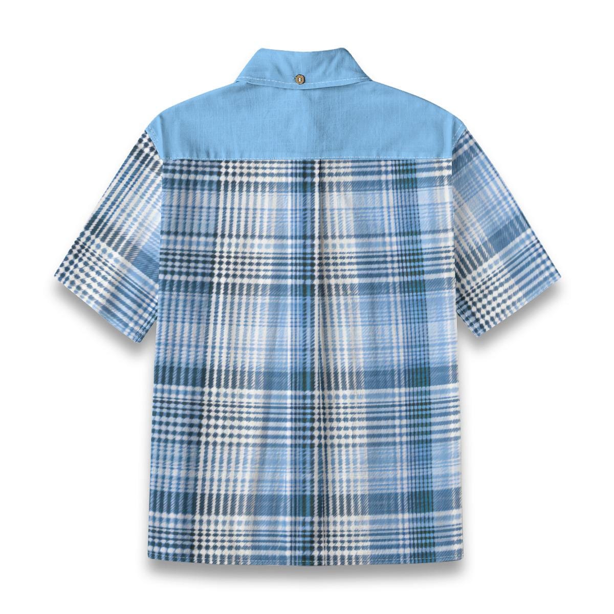 Kid's Shirt With Pocket- Blue Plaid