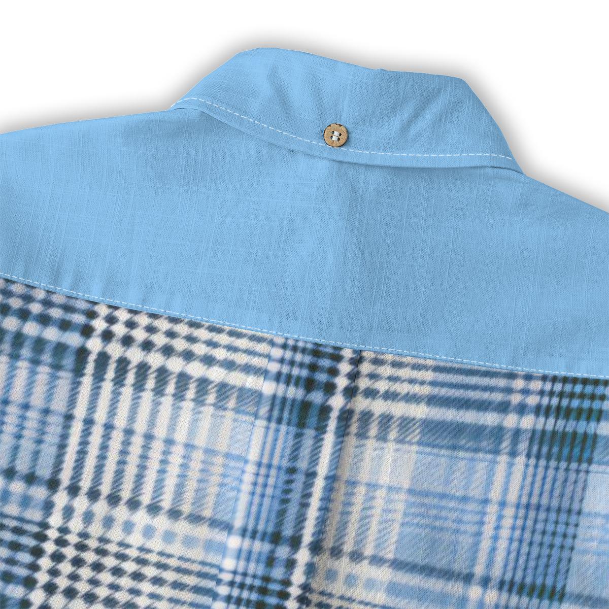 Kid's Shirt With Pocket- Blue Plaid
