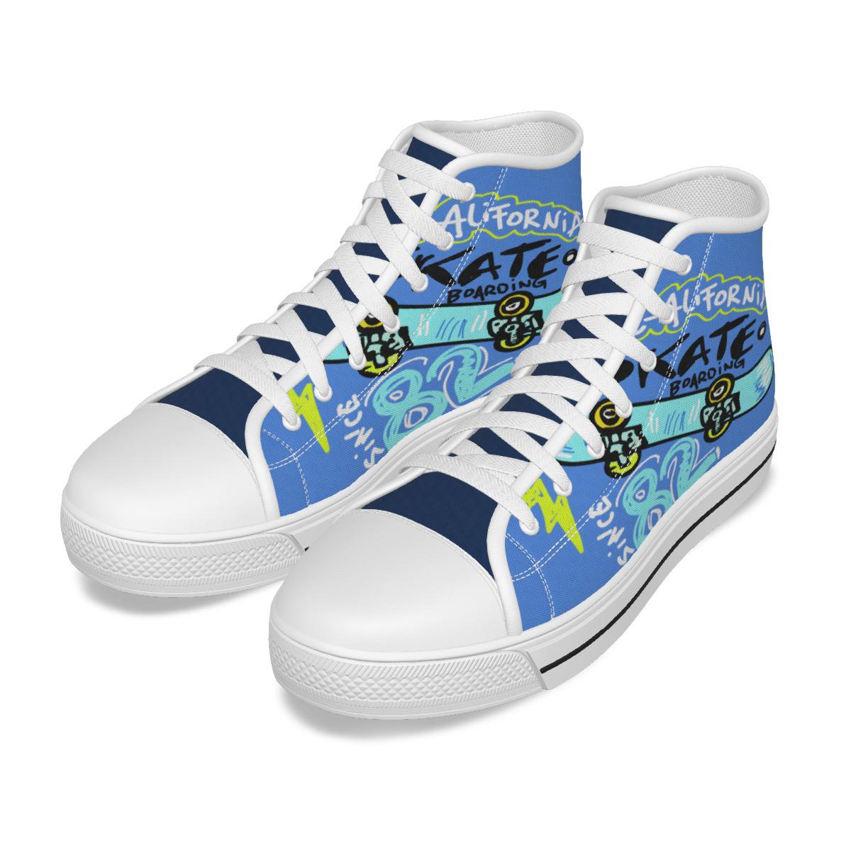 Kid's Hightop Canvas Shoes - "Skate Boarding"