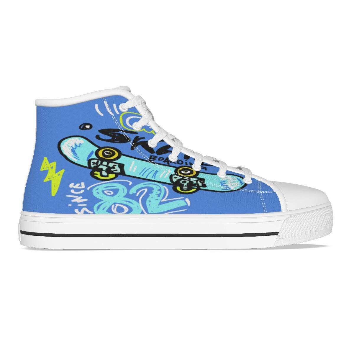 Kid's Hightop Canvas Shoes - "Skate Boarding"