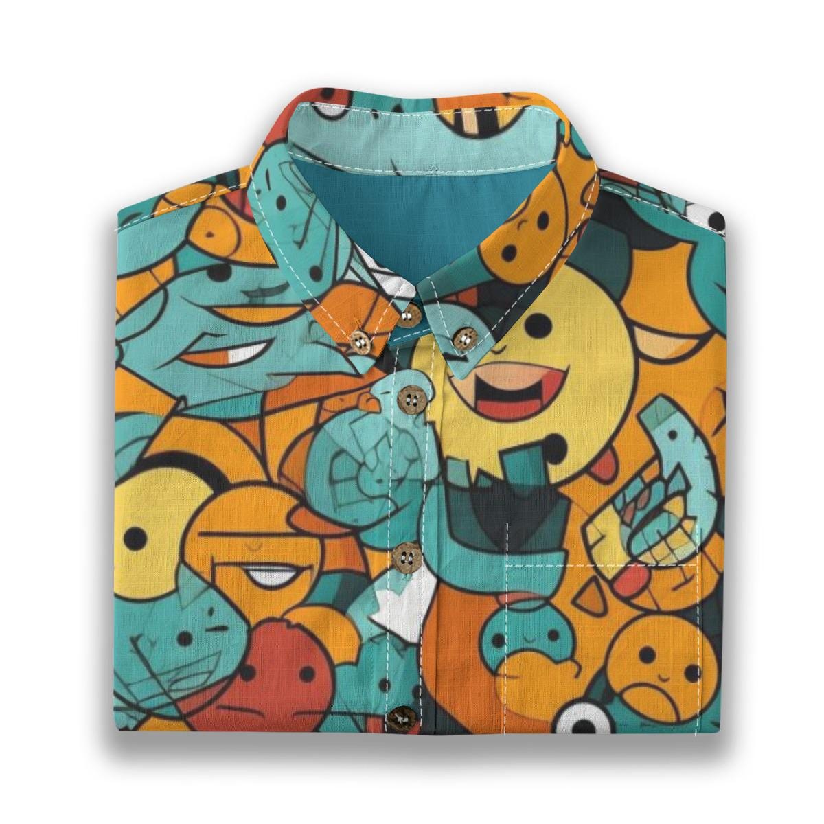 Kid's Shirt With Pocket - Smiling Faces