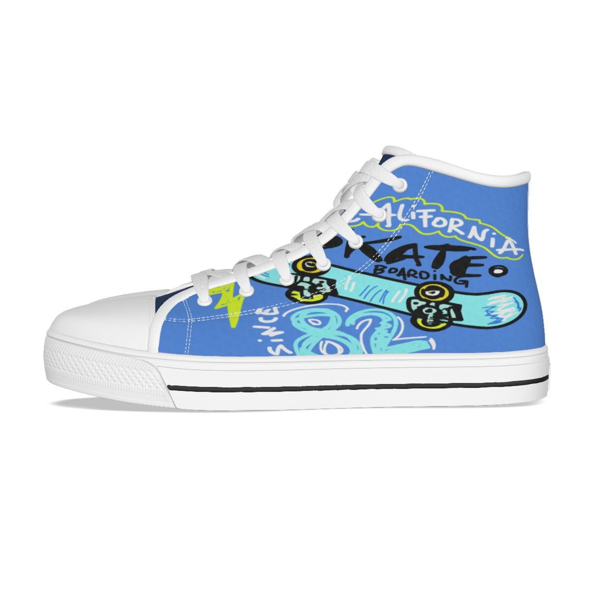 Kid's Hightop Canvas Shoes - "Skate Boarding"