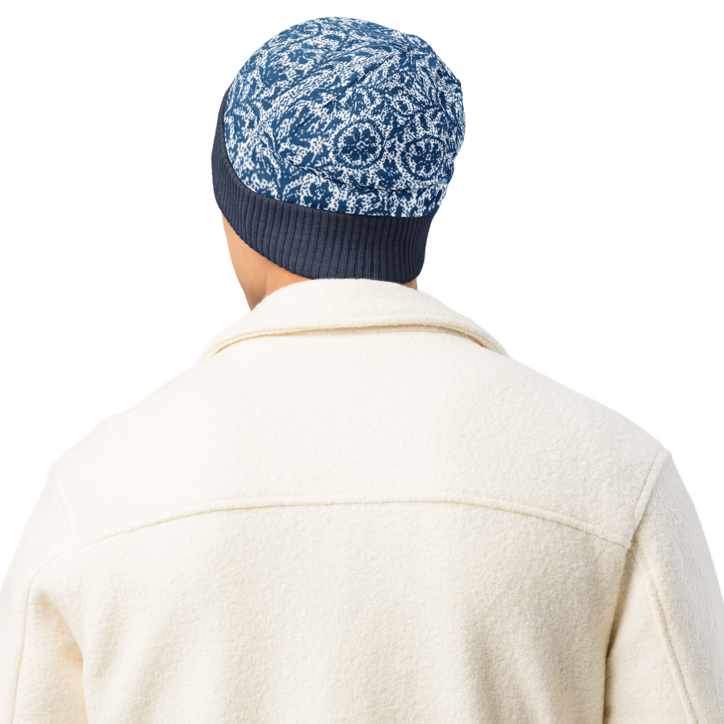 Unisex Relaxed fit knitted crew neck sweater - "Delft Reverie"