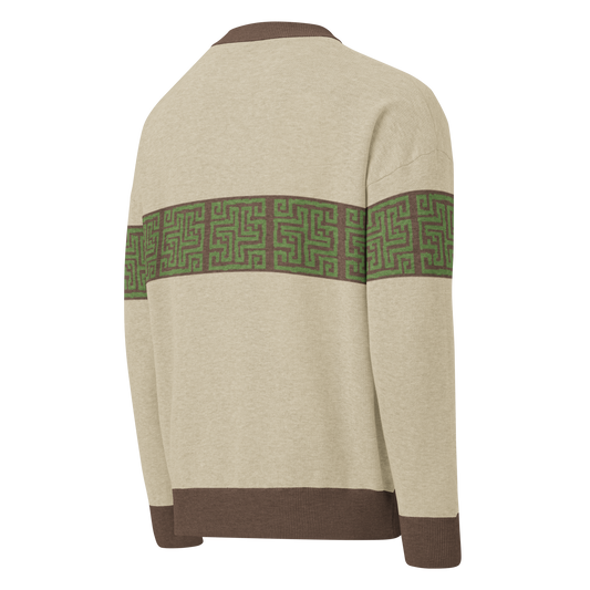 Unisex Relaxed fit knitted crew neck sweater - "Hellenic Horizons"