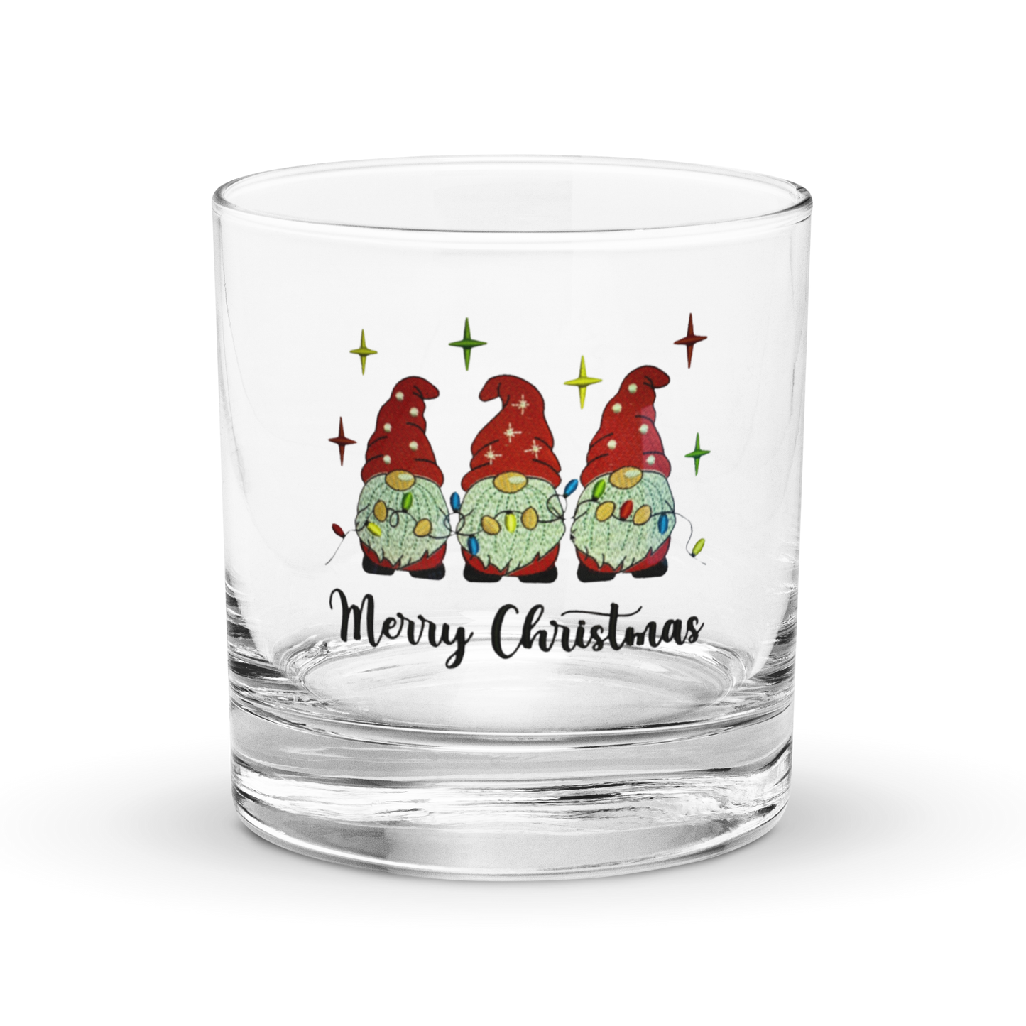 Rocks glass - Merry Christmas Gnomes