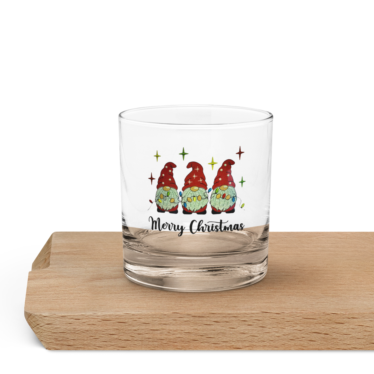 Rocks glass - Merry Christmas Gnomes