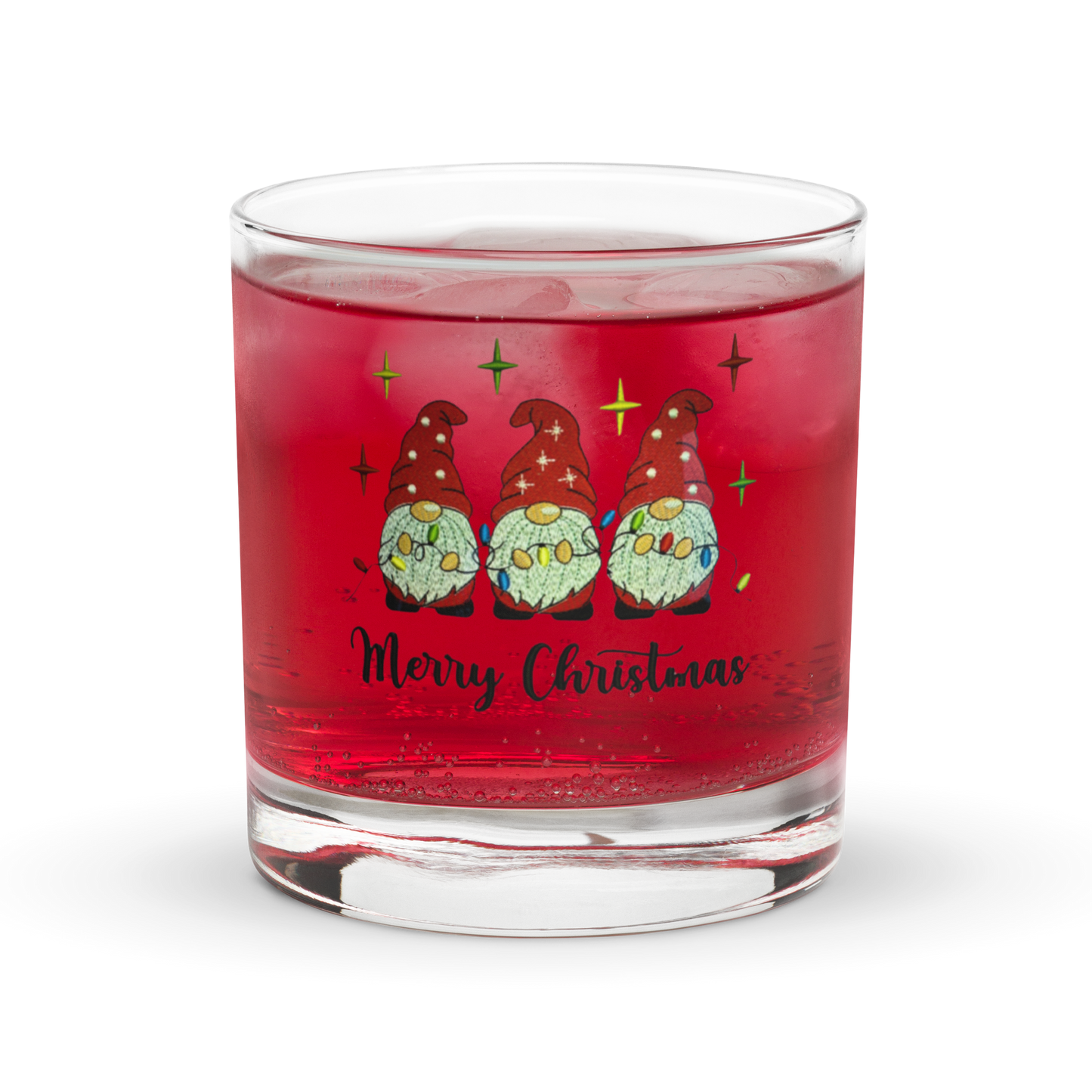Rocks glass - Merry Christmas Gnomes