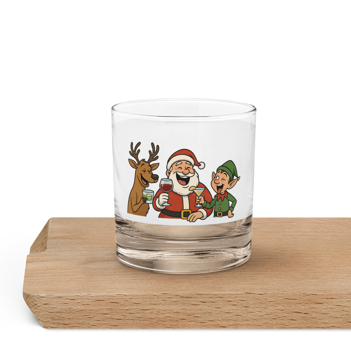Rocks glass - Santa and Friends with Cocktails