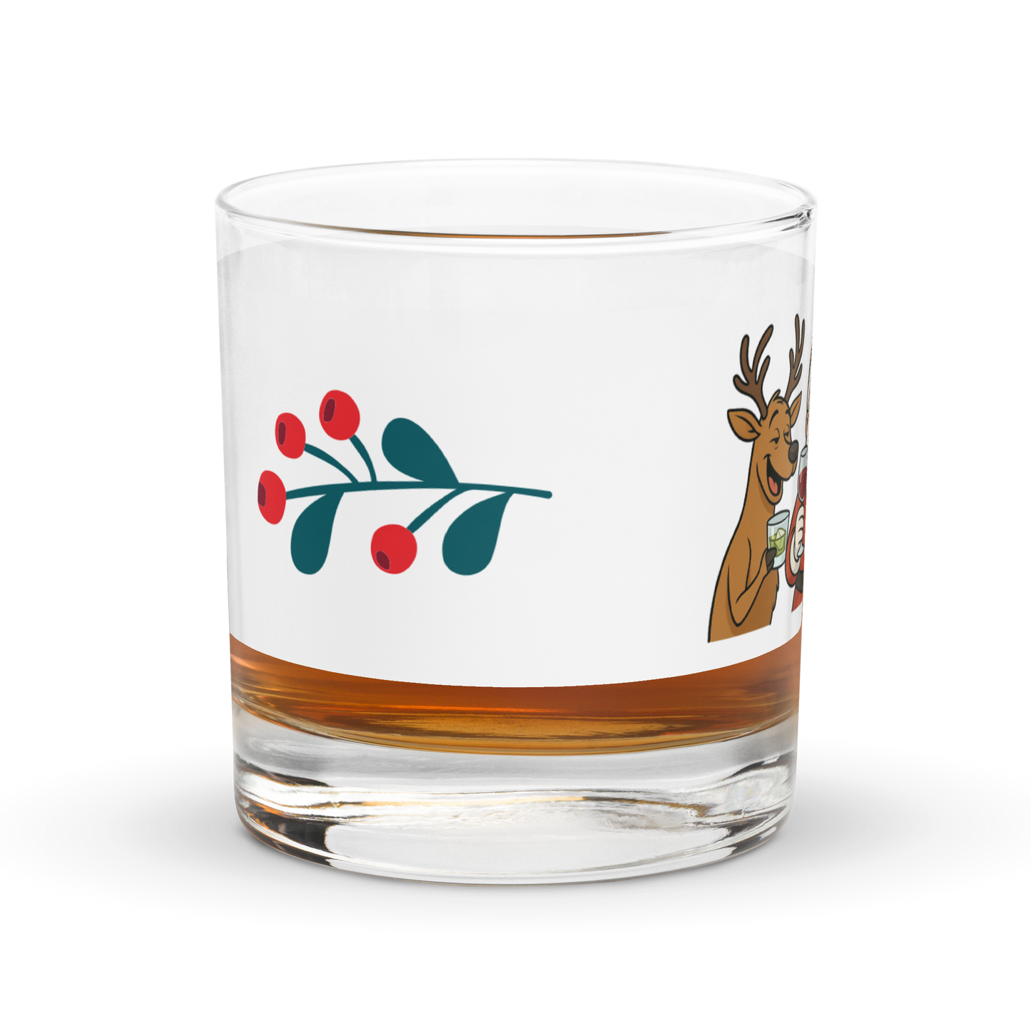 Rocks glass - Santa and Friends with Cocktails