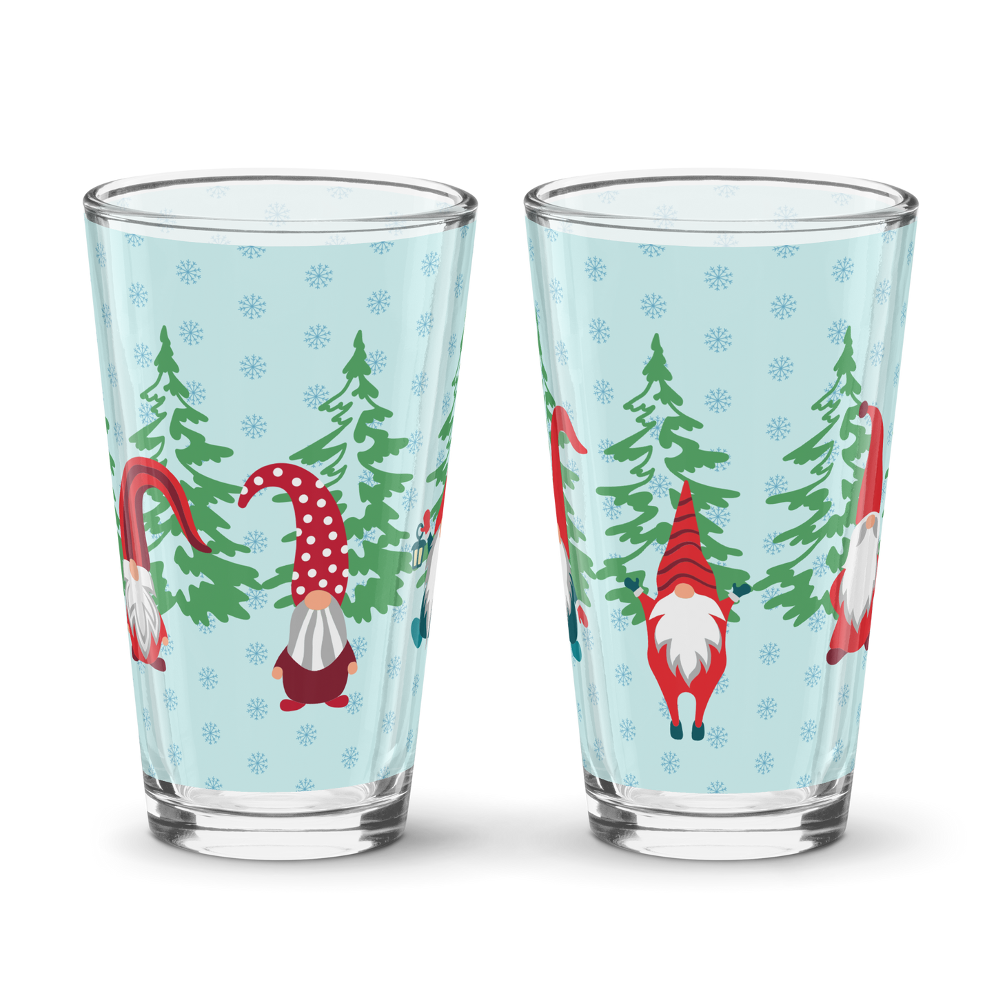 Shaker pint glass - Holiday Gnome