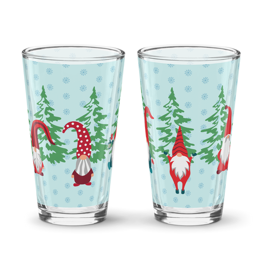 Shaker pint glass - Holiday Gnome