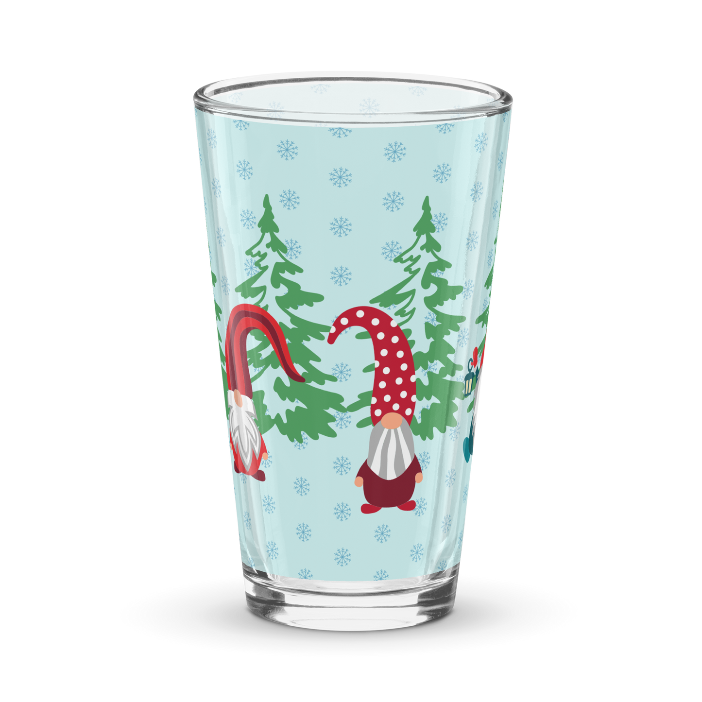 Shaker pint glass - Holiday Gnome