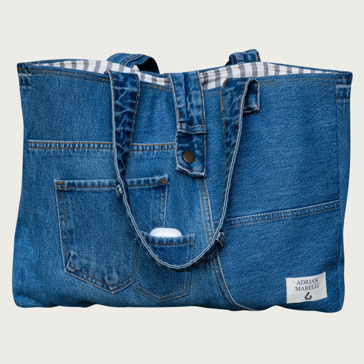 Brooklyn Heritage Tote / Recycled Denim Blue
