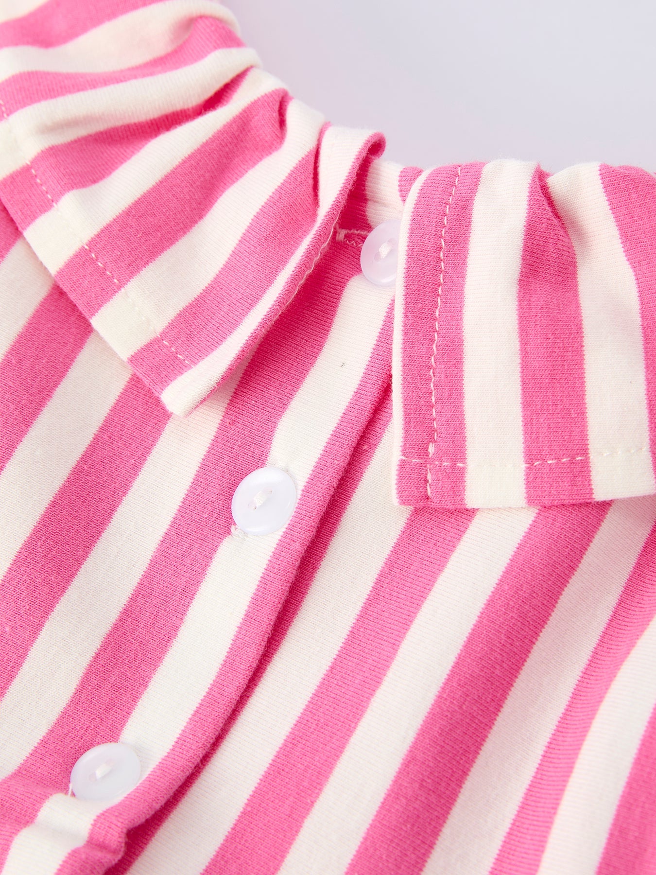 Spring Pink Striped Ruffled Girls' Dress with Hat