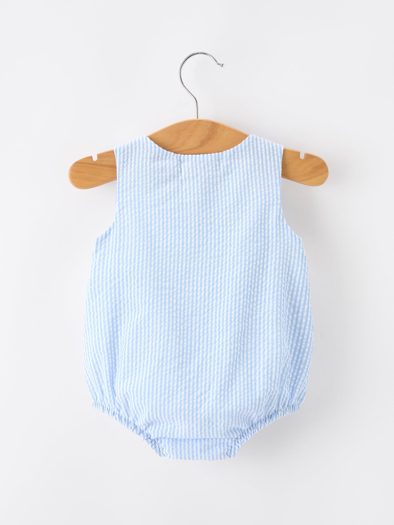Summer Whale Embroidery Baby Boys Jonjon Stripe Romper - 100%cotton