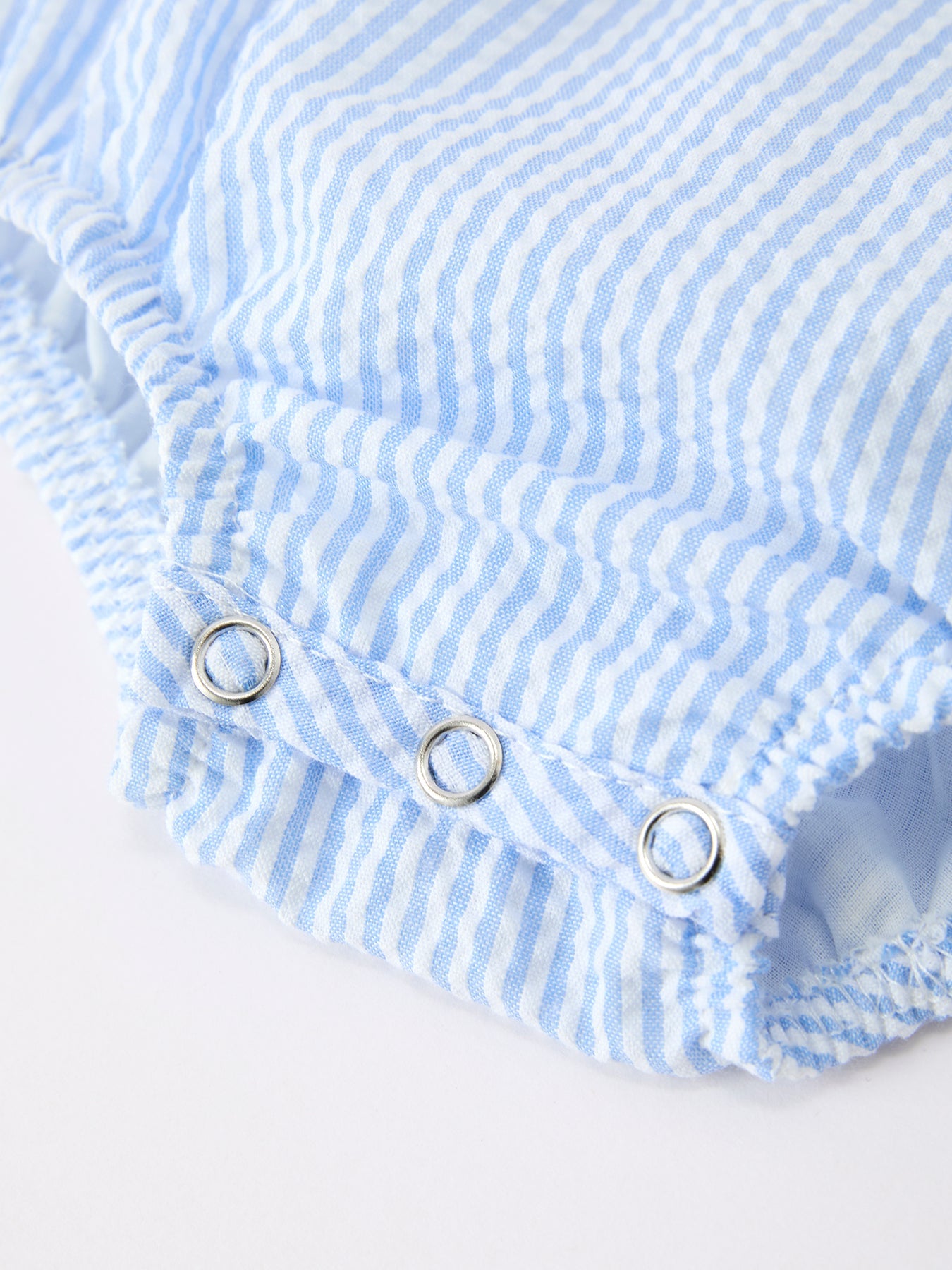 Summer Whale Embroidery Baby Boys Jonjon Stripe Romper - 100%cotton