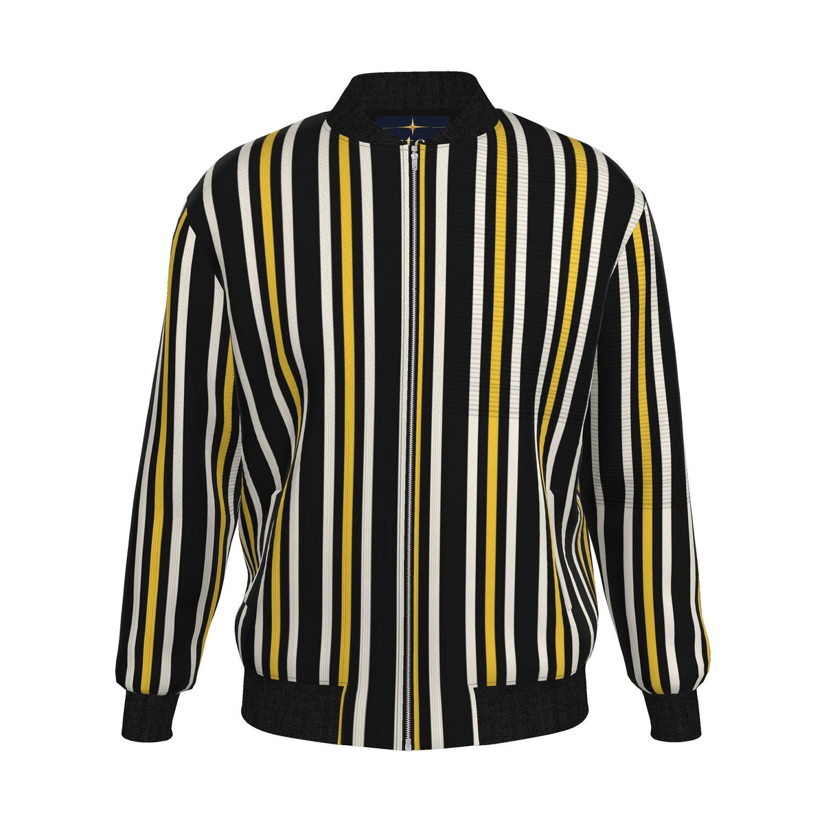 Striped Denim Bomber Jacket - Handmade