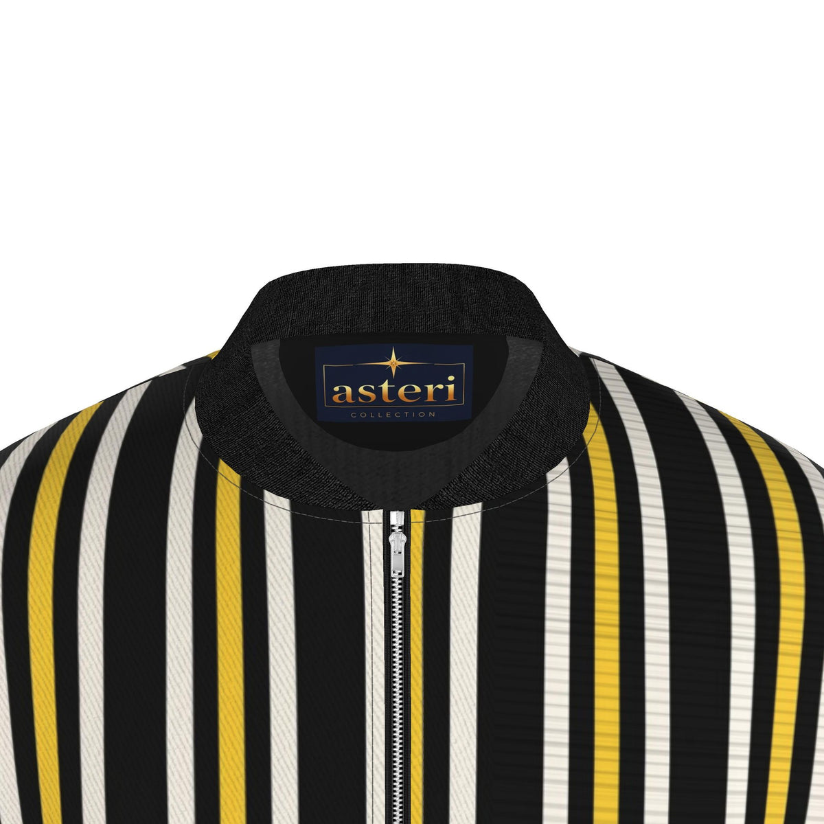 Striped Denim Bomber Jacket - Handmade