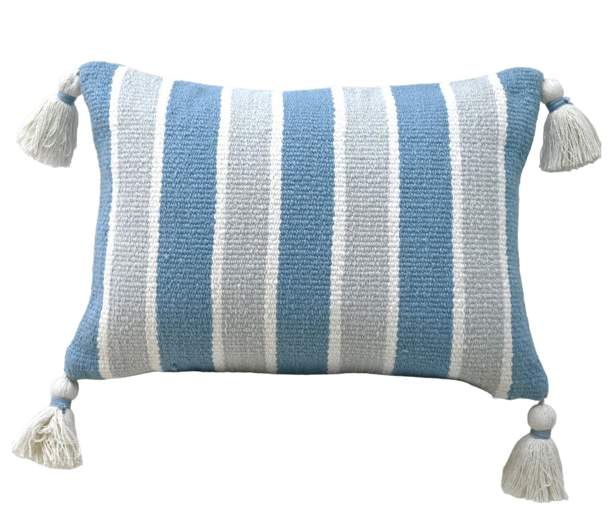 Handwoven Corner Tassels Decorative Pillow, 14''X20''