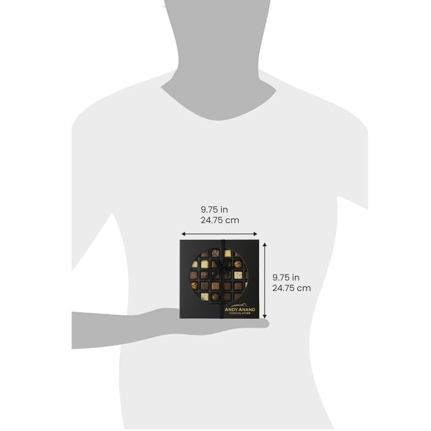 Andy Anand Belgian Chocolate Truffles Gift Box – Gourmet Bonbon Ganache Assortment (25 Pcs, 7.8 oz) Made with 60% Chocolate (Cocoa Butter)