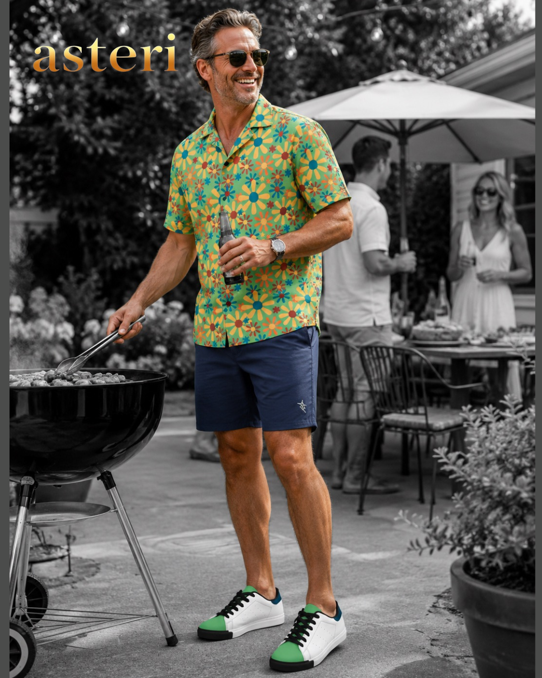 Mid-Century Floral - Unisex button shirt