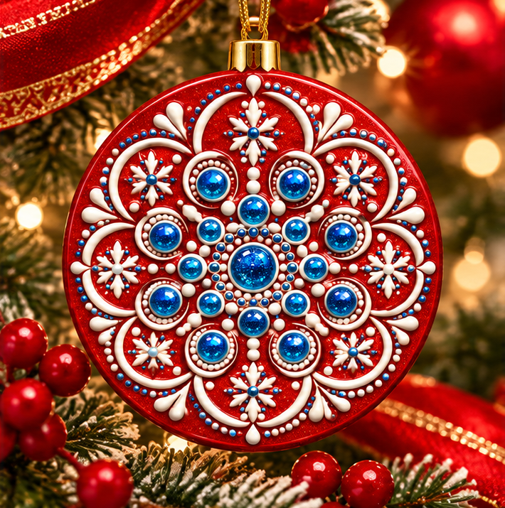Christmas Red Mandala Ornament | Simply Sim Artistry × Asteri