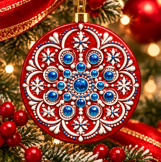 Christmas Red Mandala Ornament | Simply Sim Artistry × Asteri