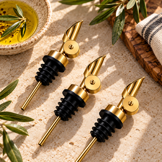 Gold Bottle Pourers — Set of 3