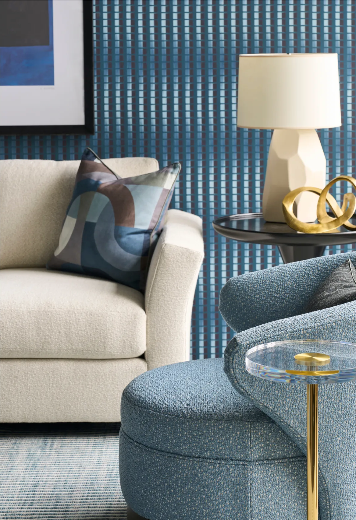 Colonnade Pillow Cover in Indigo