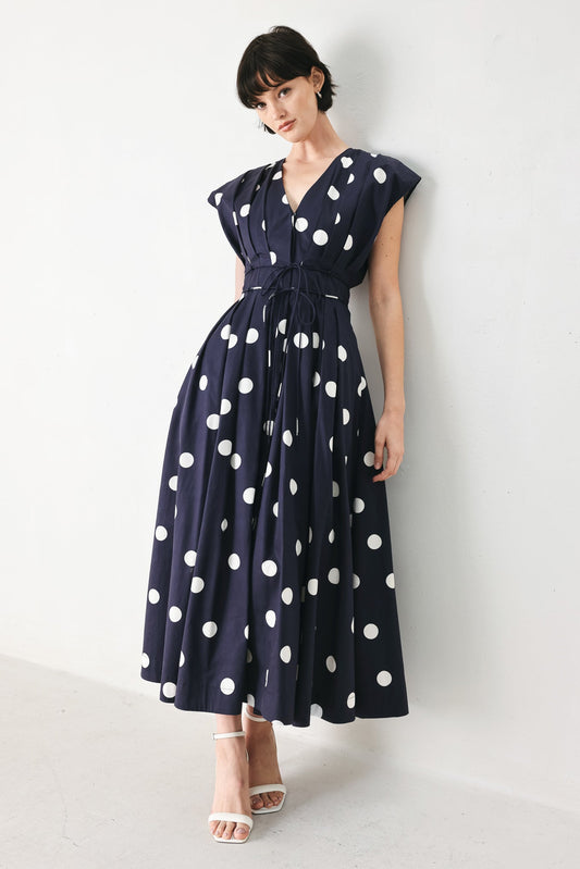 BLUE MOON DOT HOLLYWOOD GLAM DRESS