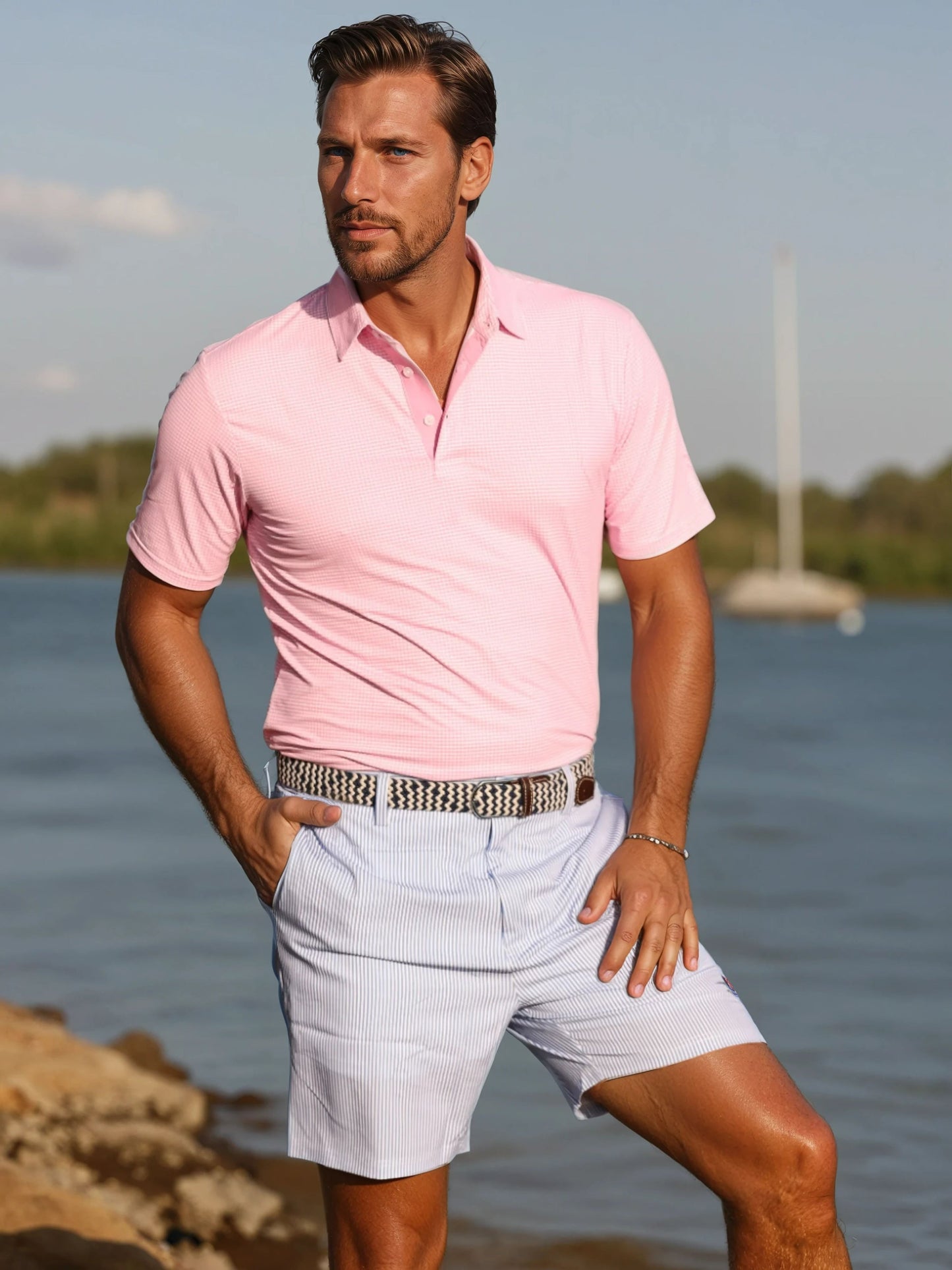 Freeport Shorts - Royal Blue Seersucker