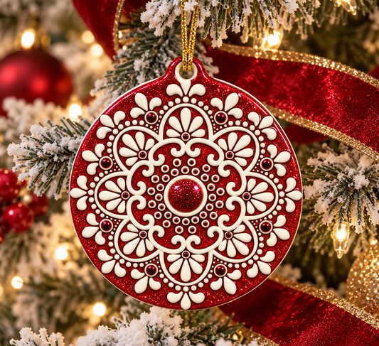 Mandala Ceramic Christmas Ornaments | Simply Sim Artistry × Asteri