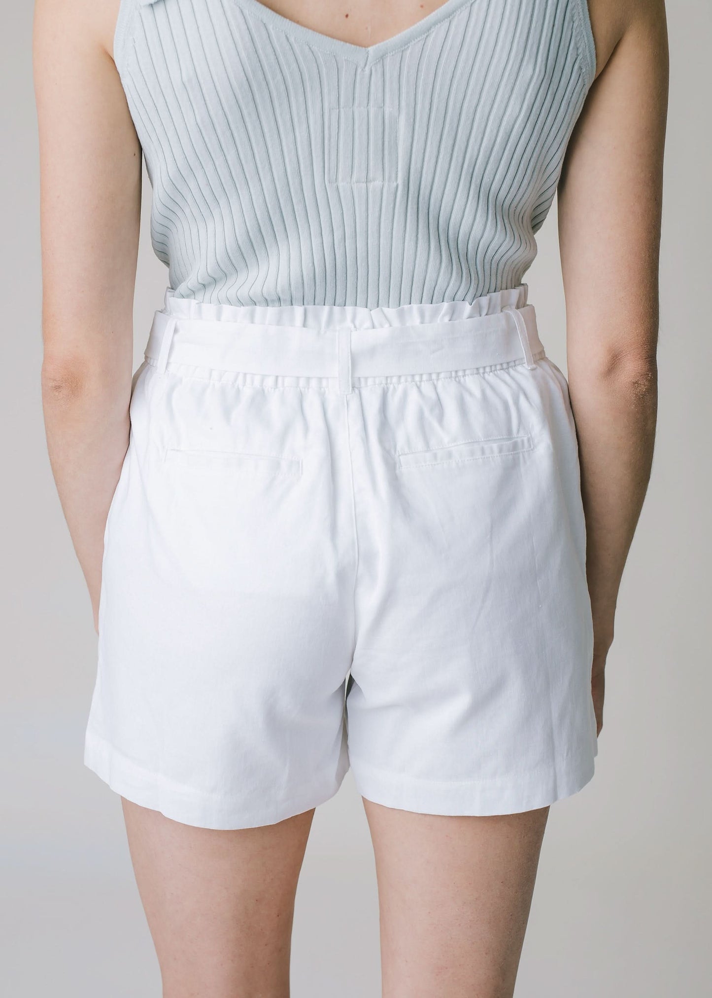 Cinched Waist Short - White