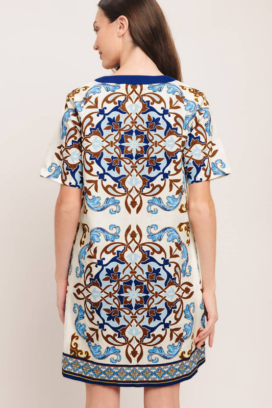 MEDITERRANEAN SOUL WOVEN MINI DRESS
