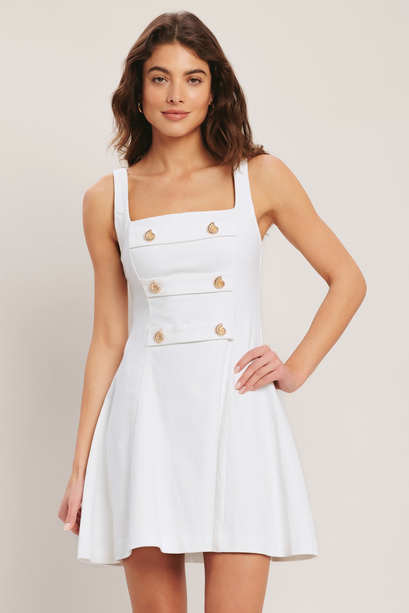 COASTAL CHIC WHITE WOVEN MINI DRESS