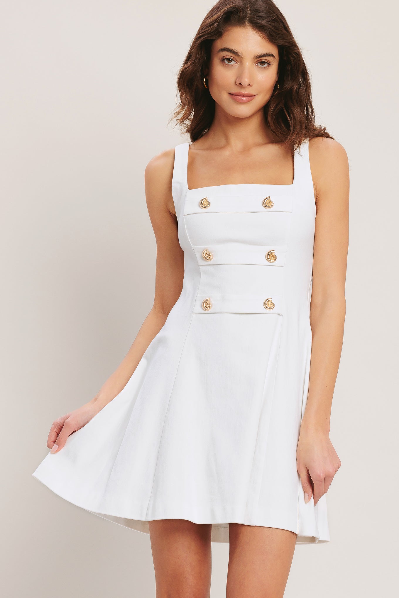 COASTAL CHIC WHITE WOVEN MINI DRESS