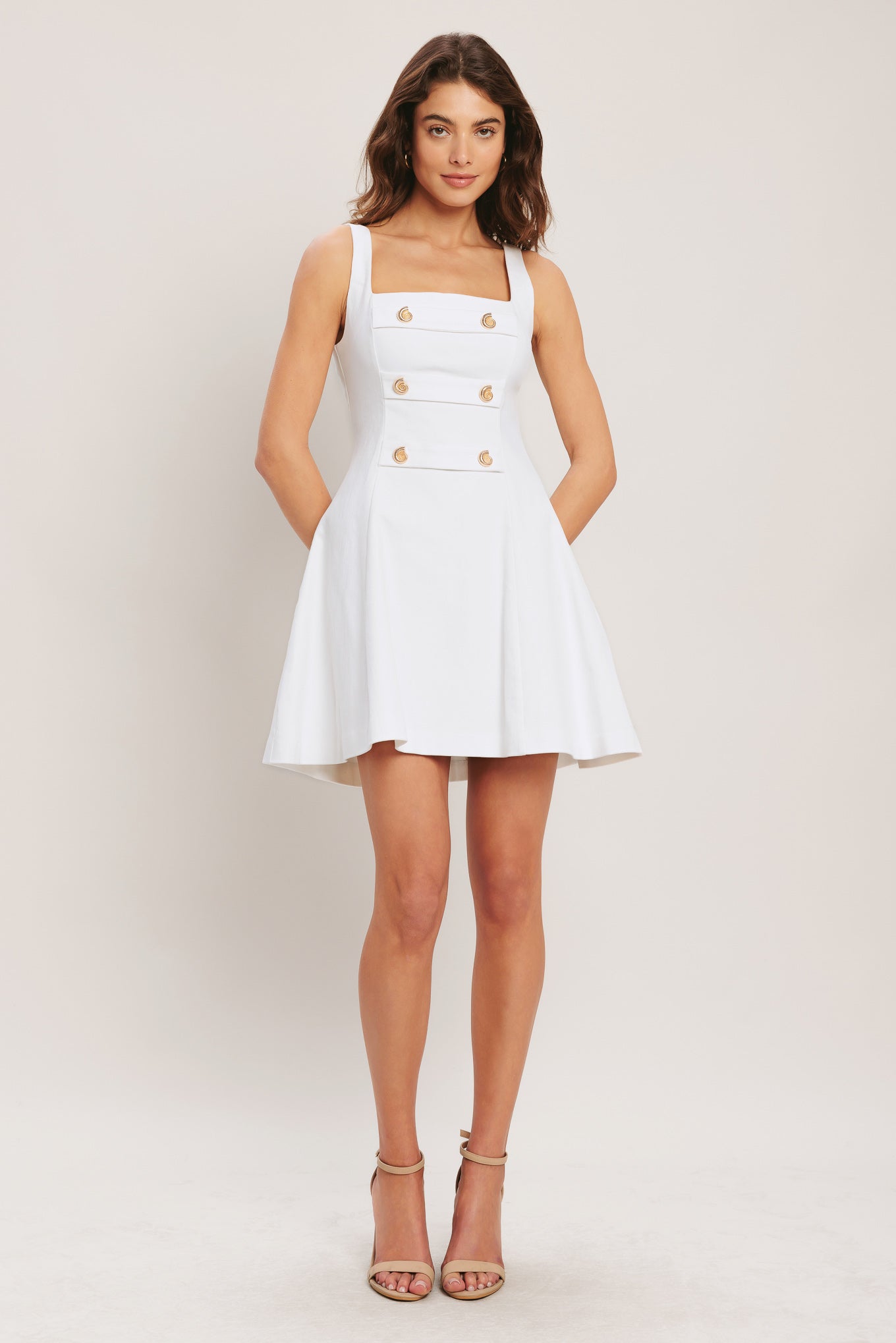COASTAL CHIC WHITE WOVEN MINI DRESS
