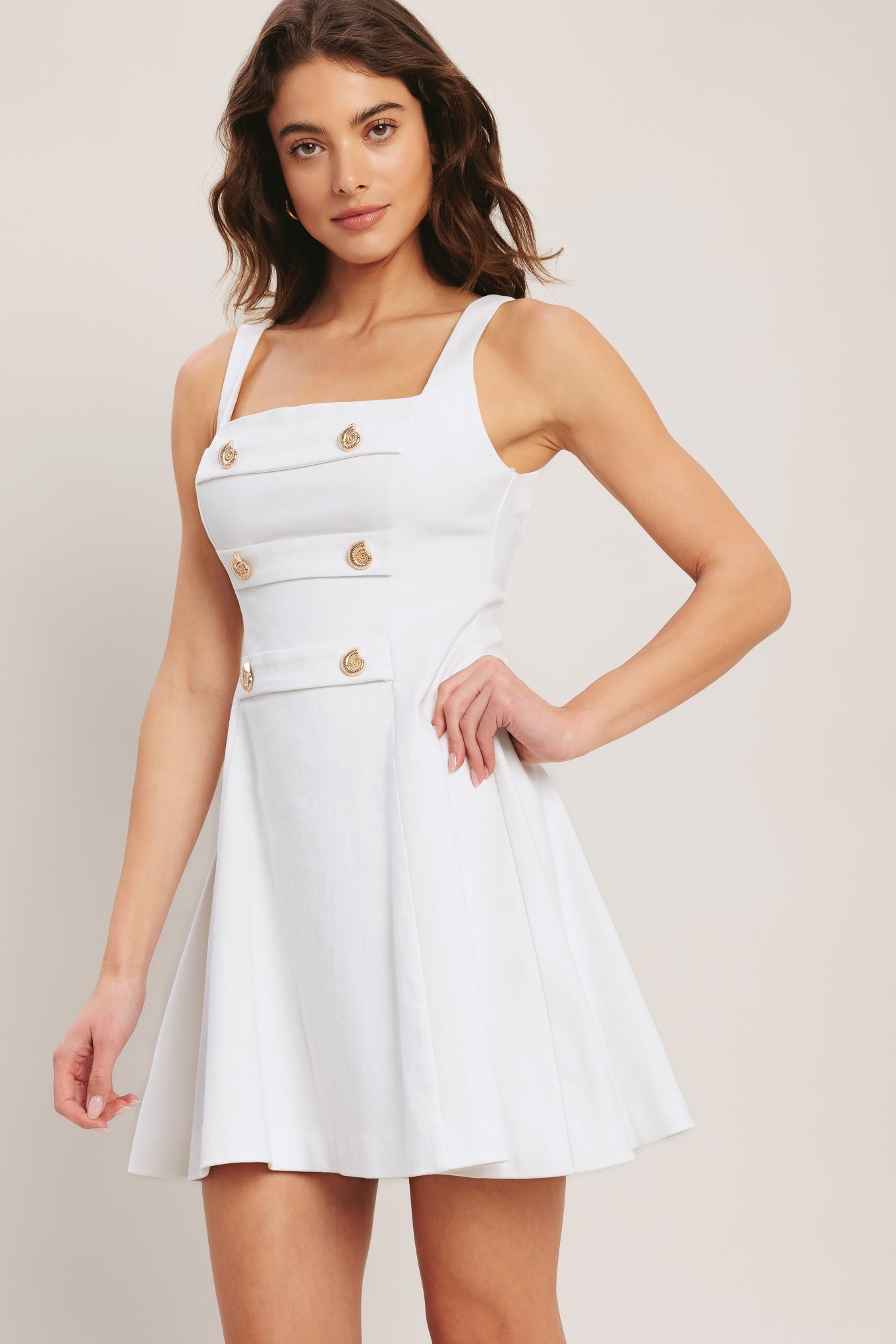 COASTAL CHIC WHITE WOVEN MINI DRESS