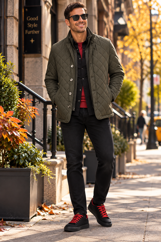 Italian Dual-Layer Quilted Nylon Jacket - Gray
