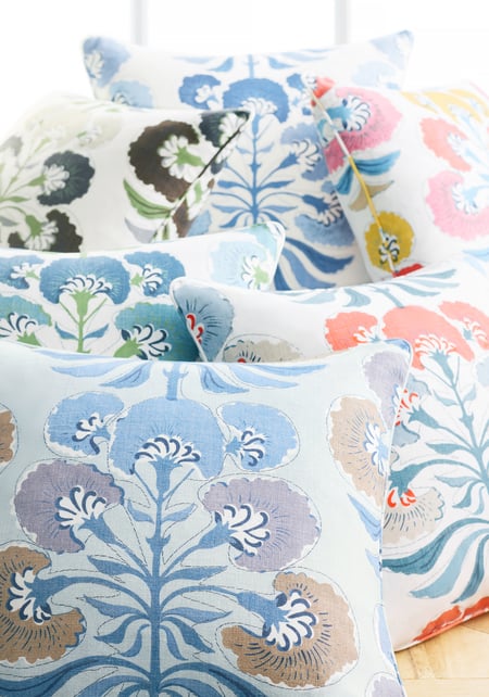 Tybee Tree Pillow Cover in Blue/Blue