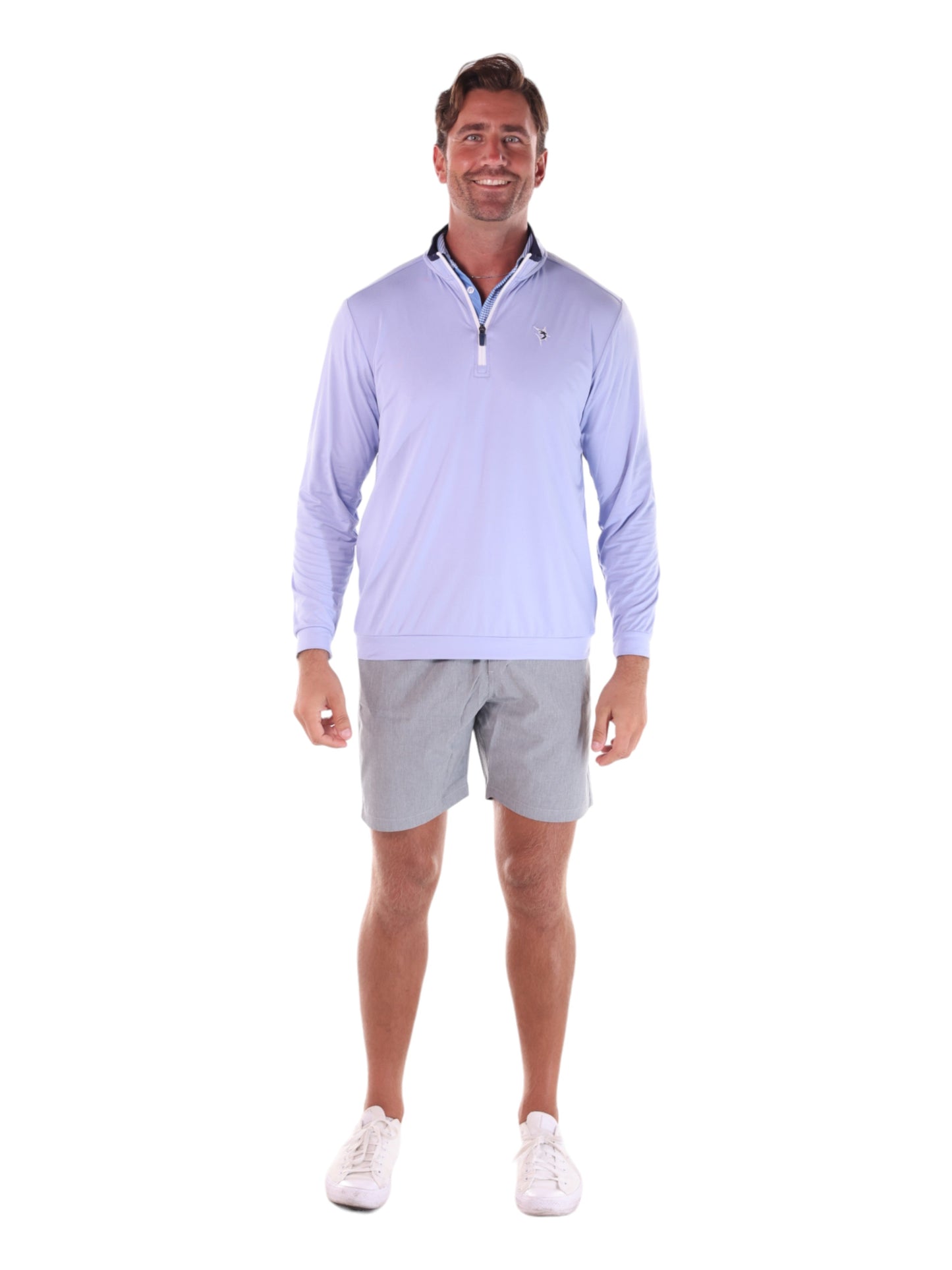 Long Beach Quarter Zip Ultra Soft Lightweight (Grey)