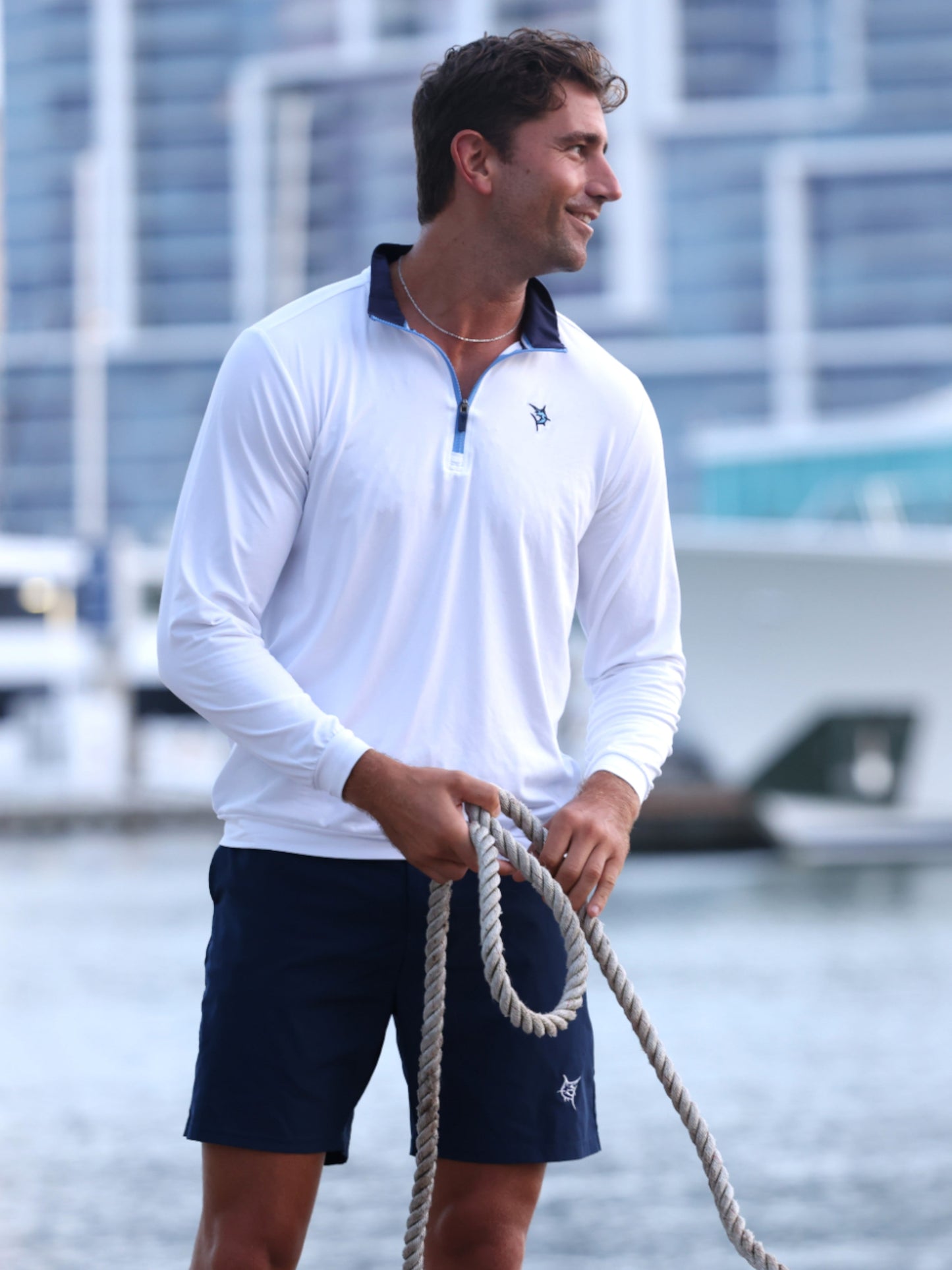 Long Beach - White Quarter Zip